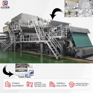 High-Speed 2850mm Crescent Toilet Paper Machine 40-60 Tons/Day